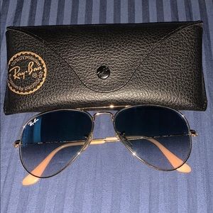 blue & gold ray bans